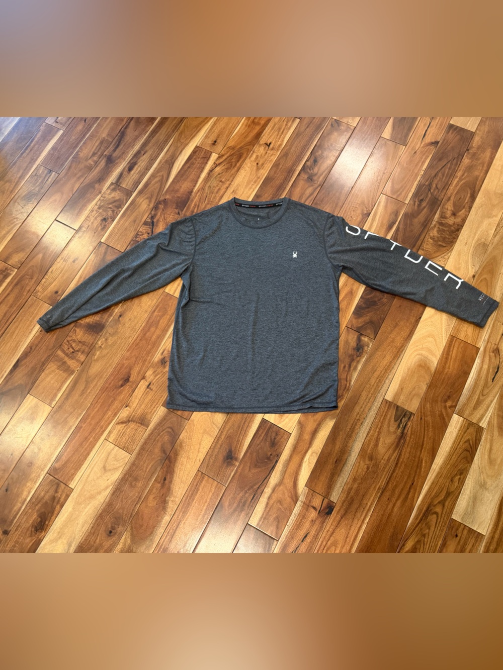 Men's Spyder Long-Sleeve Performance Shirt - Charcoal swim small